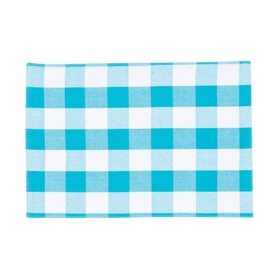 Franklin Checkered Plaid Turquoise Placemat Set 6
