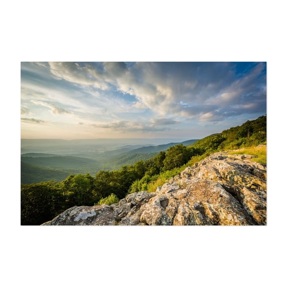 Franklin Cliffs Overlook - Virginia Photography Landscape Nature Mountain Scenic Forest Sunset Travel Poster Unframed Wall Art Print 32 x 48 inches