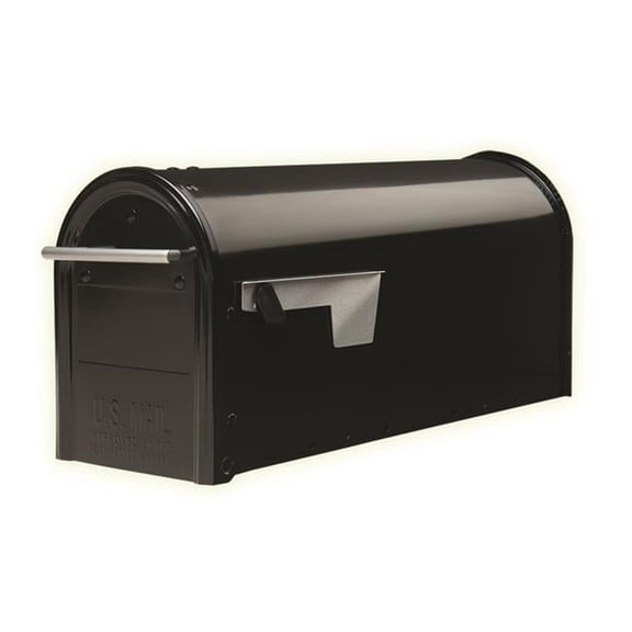 Franklin Contemporary Galvanized Steel Post Mount Mailbox, Black