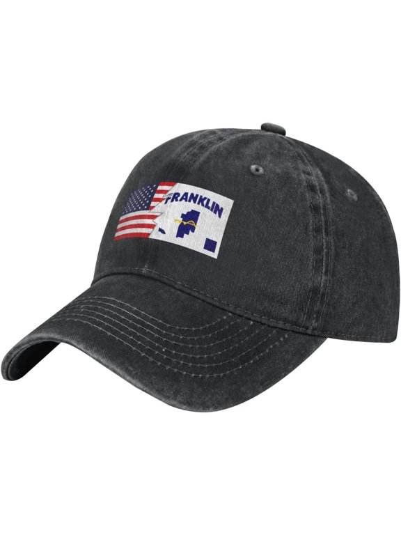 Franklin County Ar Flag and America Baseball Cap for Men Women Adjustable Vintage 100% Washed Cotton Dad Hat