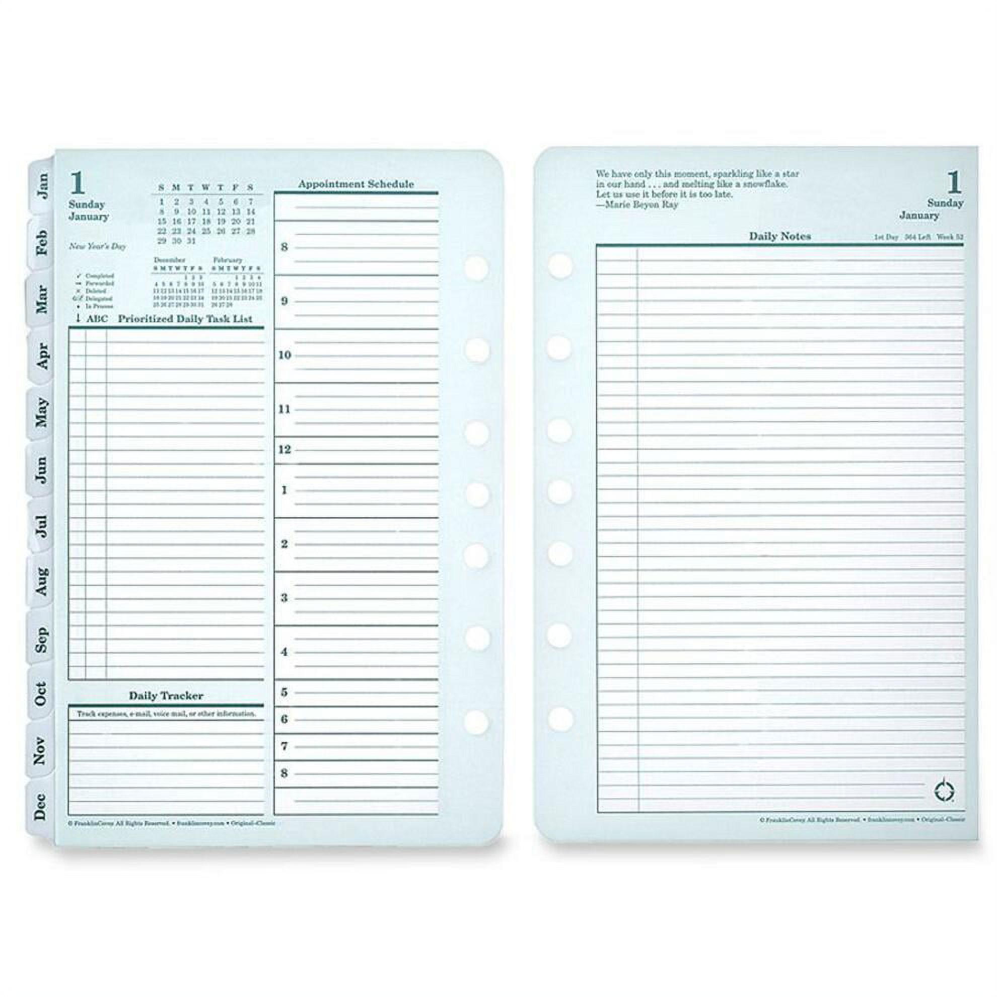 Franklin Covey Monarch Planner Refill