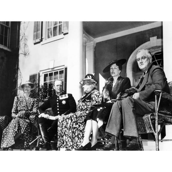 Franklin D. Roosevelt Entertained Crown Prince Olav And Crown Princess Martha History (24 x 18)