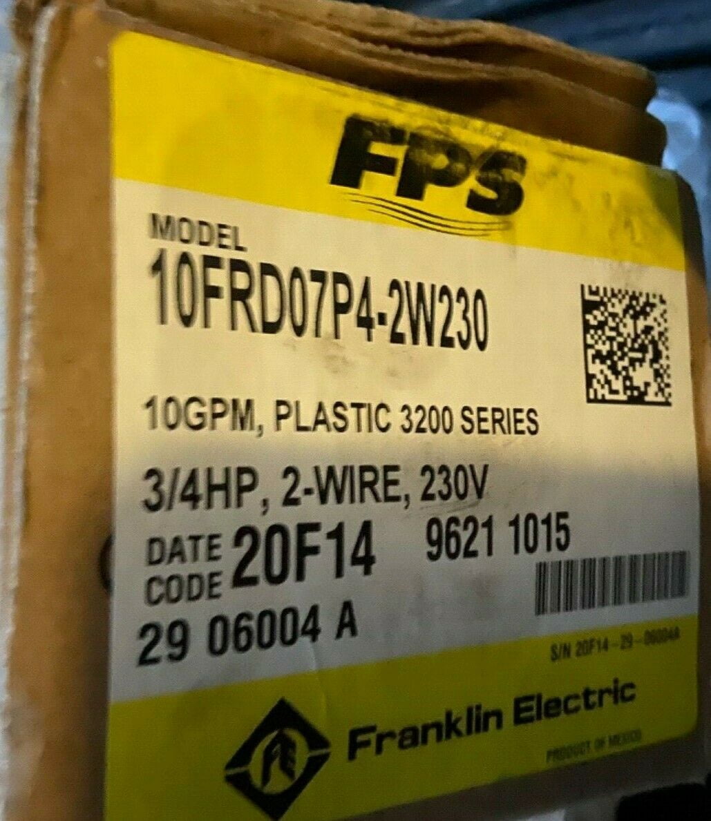 Franklin Electric 3200 Series 10FRD07P4-2W230 Submersible Pump 10 GPM 0.75 HP 23