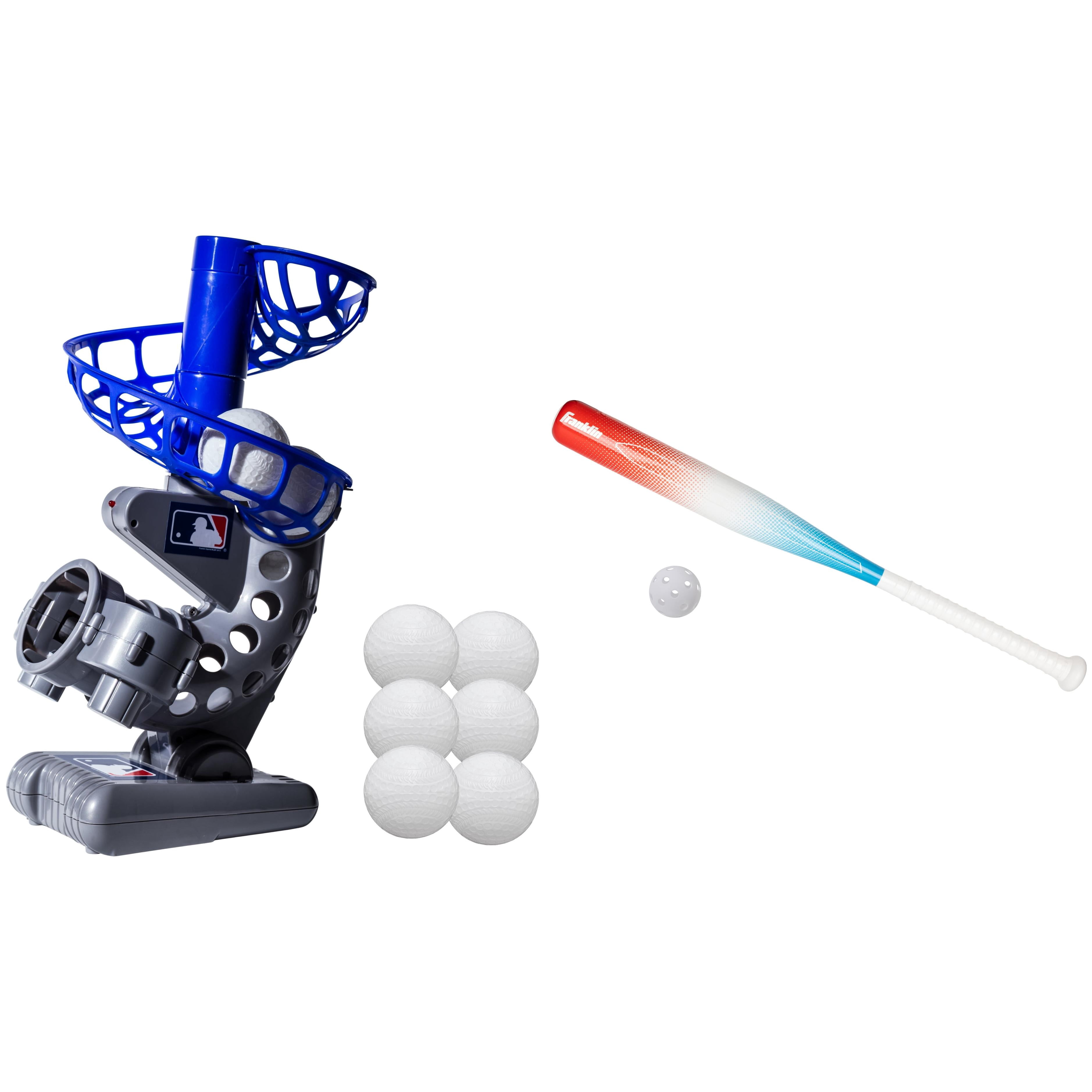 Franklin Electronic Plastic Baseball Pitching Machine + Rocket Pop Bat Bundle