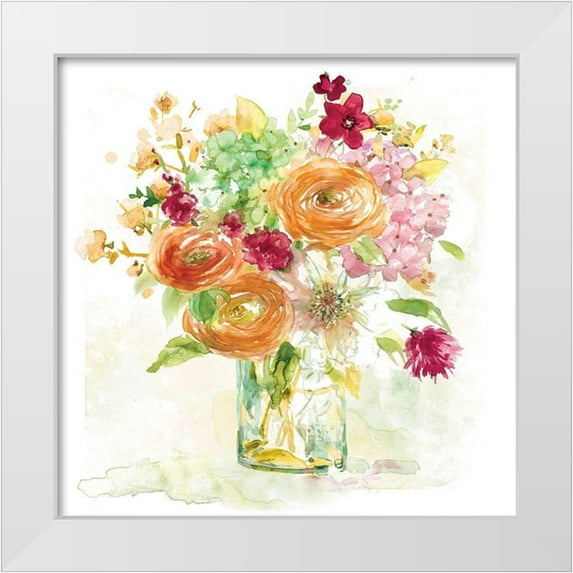 Franklin, Elizabeth 20x20 White Modern Wood Framed Museum Art Print Titled - Garden Jar III