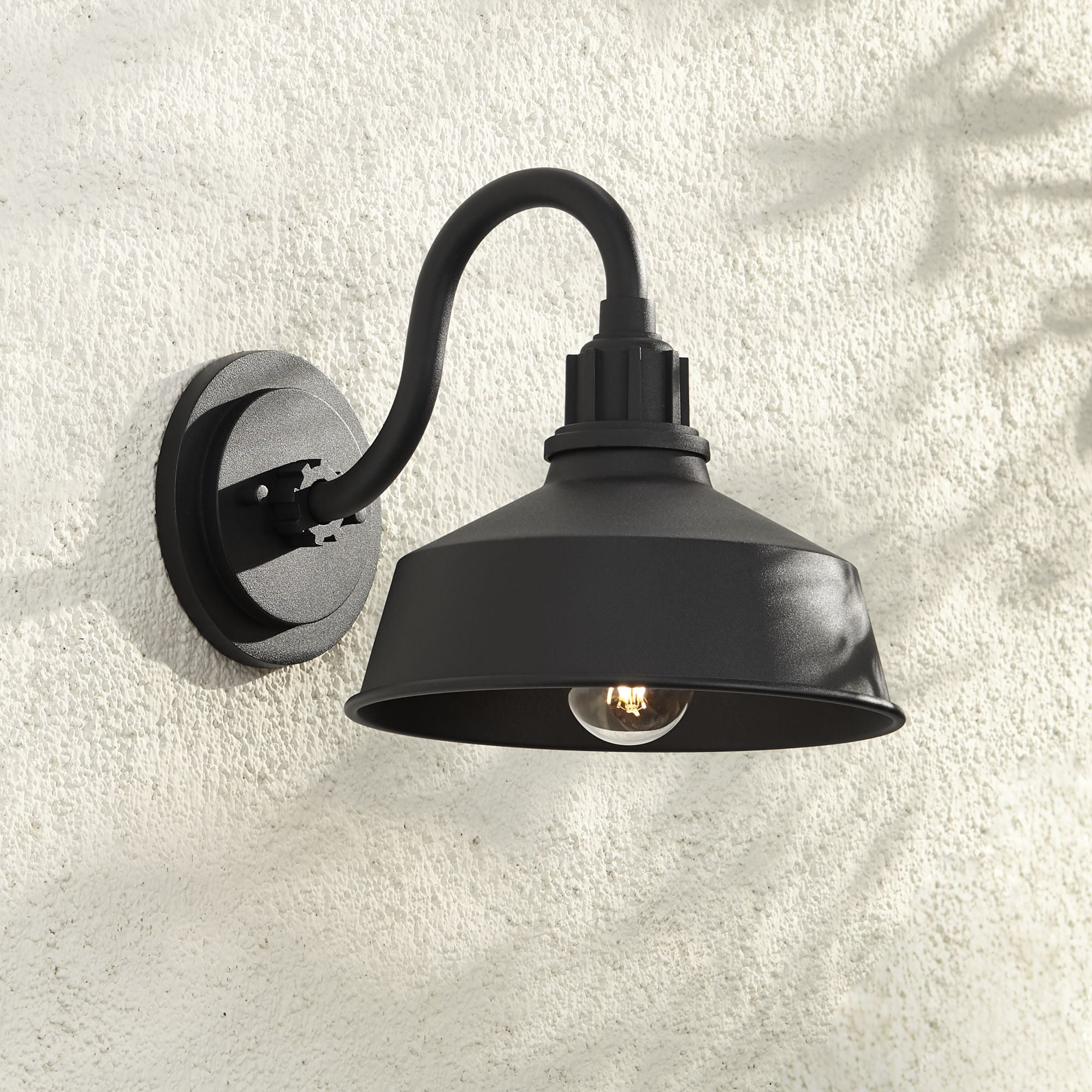 Black Iron 10.5" Rustic Barn Outdoor Wall Light