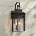 thumbnail image 1 of Franklin Iron Works Bransford Mission Outdoor Wall Light Fixture Black Specked Gray 17" Clear Glass Panels for Post Exterior Barn Deck House Porch, 1 of 8