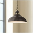 thumbnail image 1 of Franklin Iron Works Dyed Bronze Pendant 16" Wide Farmhouse Industrial Rustic Dome Shade for Dining Room Living House Kitchen Island Entryway Bedroom, 1 of 7