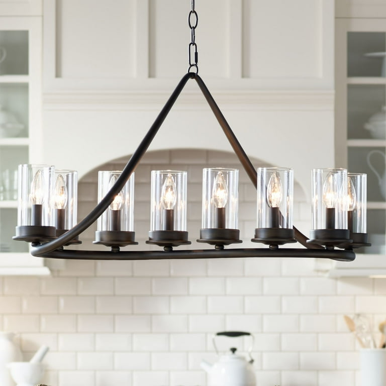 Franklin Iron Works Heritage 44 Wide Bronze 10 Light Island Chandelier