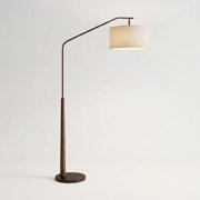 Franklin Iron Works Kipling Farmhouse Rustic 76" Tall Standing Floor Lamp Large Arc Foot Switch Bronze Wood Living Room Bedroom