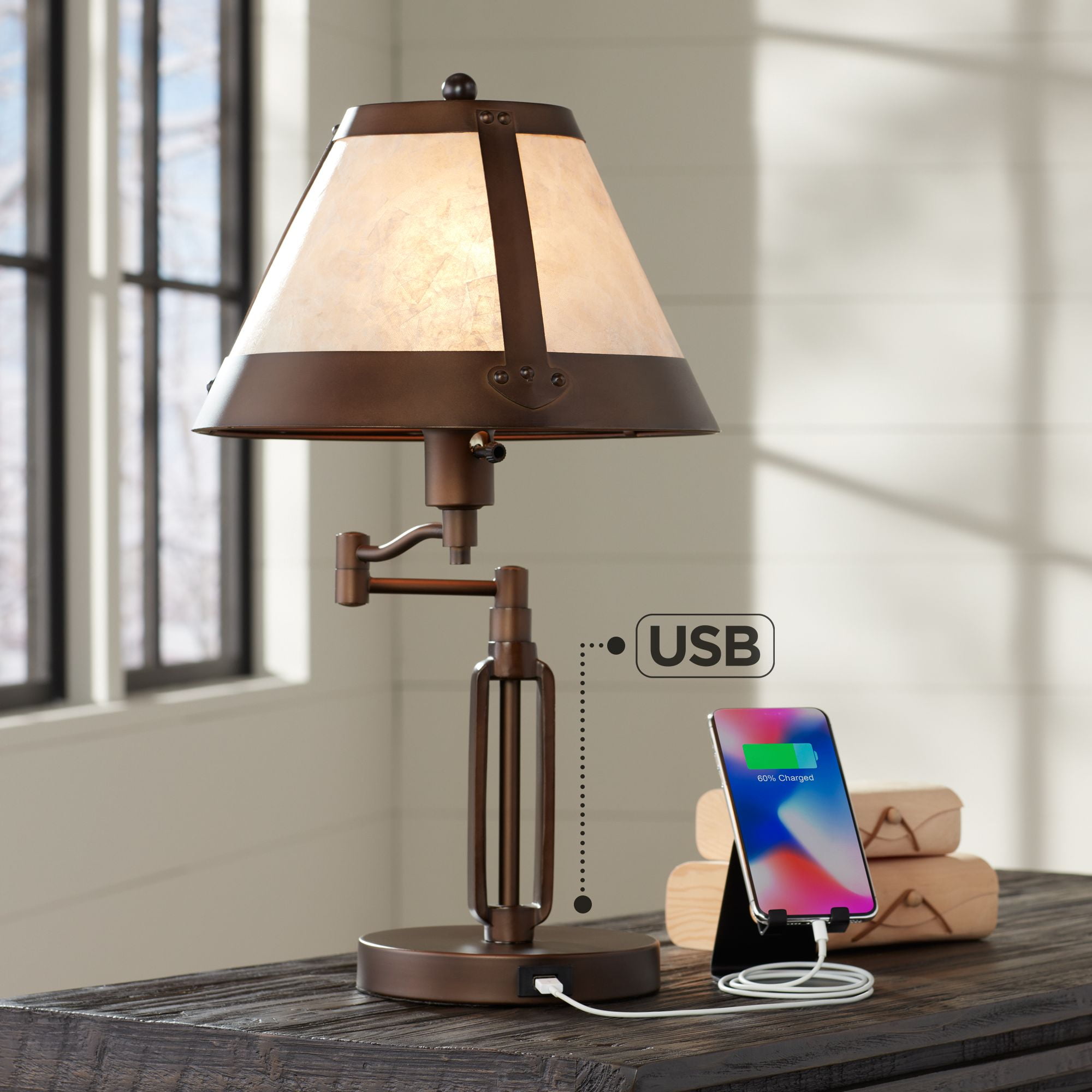 Franklin iron works industrial table lamp sale