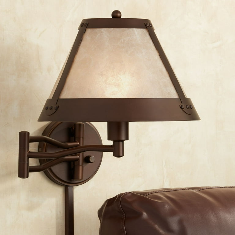 Franklin Iron Works Samuel Rustic Farmhouse Swing Arm Wall Lamp