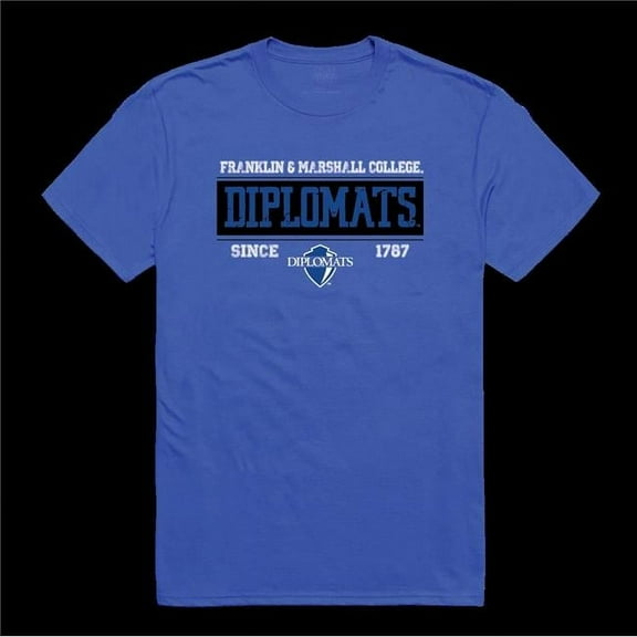 Franklin & Marshall College Diplomats Established T-Shirt, Royal - Medium