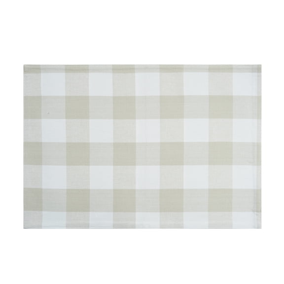 Franklin Pebble Gingham Check Single Placemat Decorative Dinner Mats, 13" x 19"