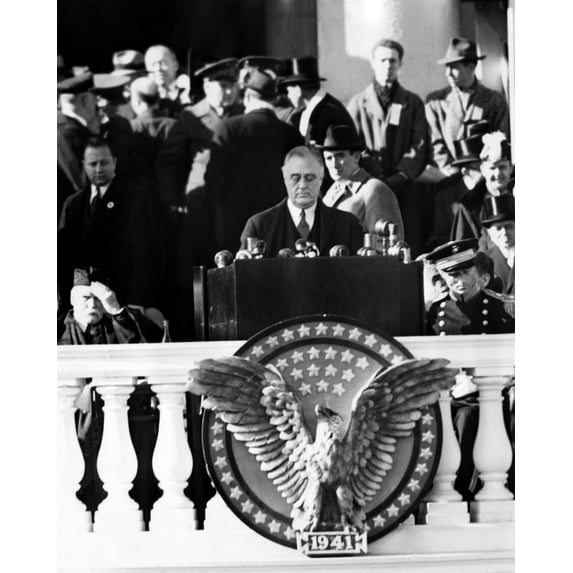 Franklin Roosevelt Delivers The Inaugural Address For His Third Presidential Term History (18 x 24)
