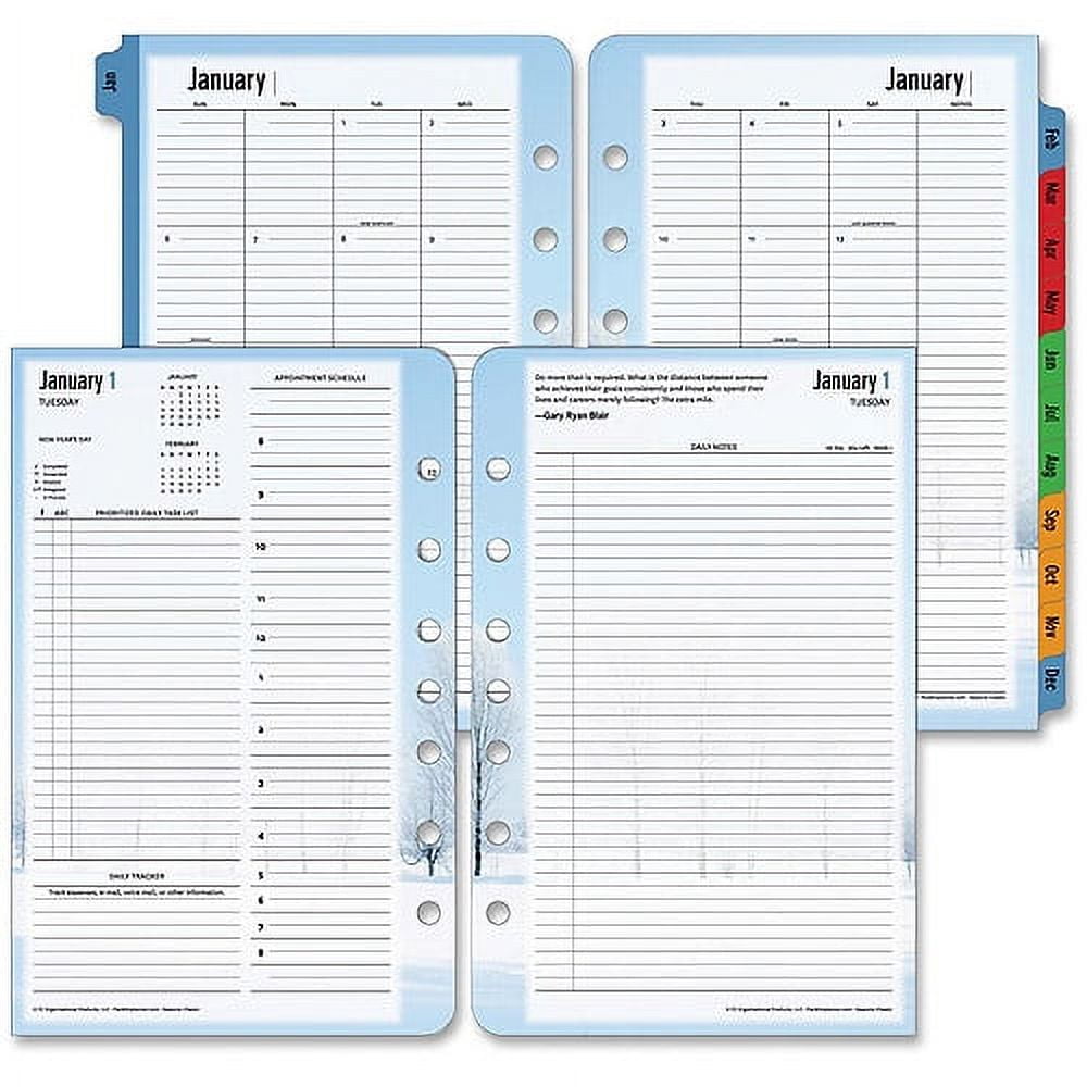 Undated Weekly Planner Refill for 2023-2024, 2-Page per Week with Hourly Schedule, Monthly Tabs, Extra Note Pages, Start Any Time, A5