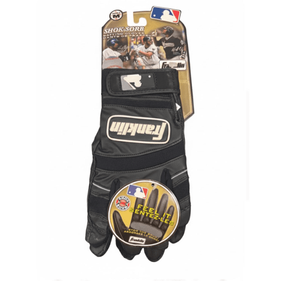 Franklin - Shok-Sorb Batting Gloves, Black (Adult Medium)
