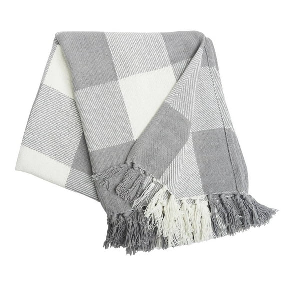 Franklin Slate Gingham Check Throw Blanket