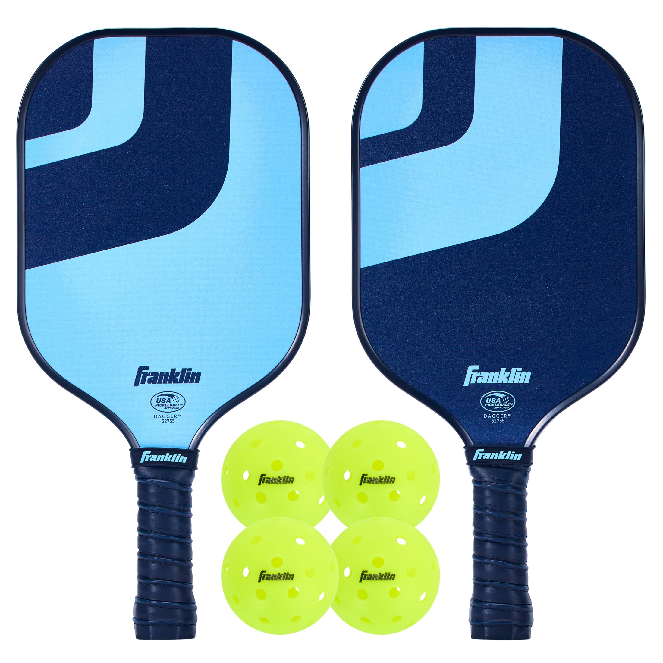 Franklin Sports 2 Player Pickleball Paddle + Balls - Fiberglass