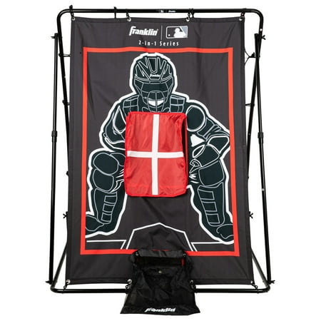 Franklin Sports MLB Pro Catcher Baseball Pitchback Rebounder Net, 61 x 44 in