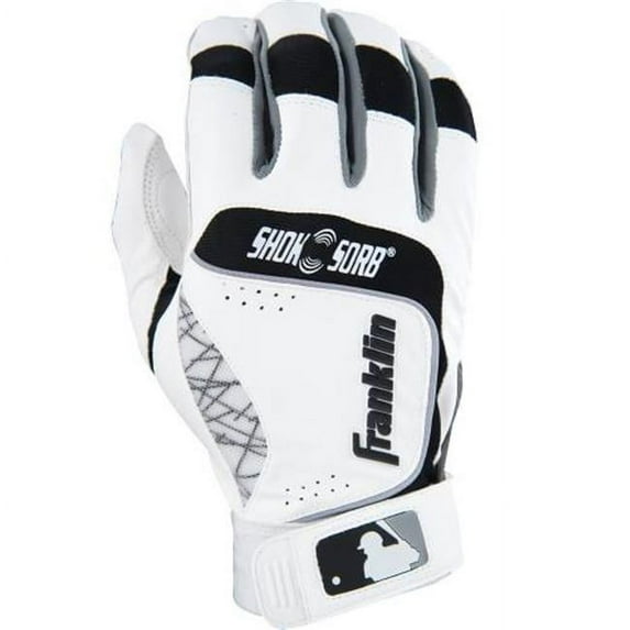 Franklin Sports 20920F2 Sports Shok-Sorb Neo Batting Glove, White & Black - Youth Medium