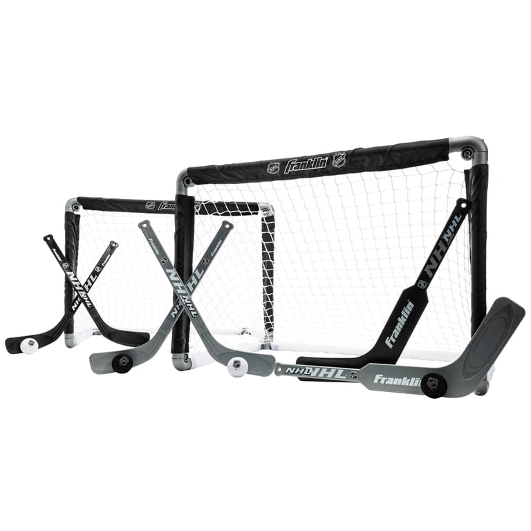 Franklin Sports NHL Kids Mini Knee Hockey Goal Set, 2pk, Black