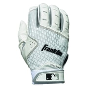 Franklin Sports 2nd-Skinz Batting Gloves - White/White - Adult Large