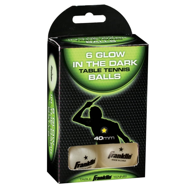 Franklin Sports 40mm 1 Star Table Glow In The Dark Tennis Balls 6