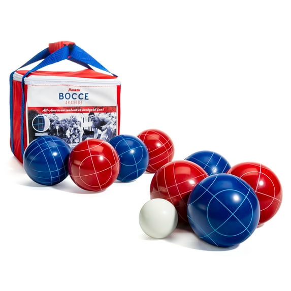 Franklin Sports Bocce Ball Game Set, Red and Blue