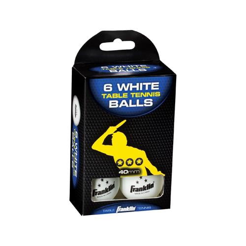 Franklin Sports Industry 57102 Table Tennis Balls, 3-Star, White, 6-Pk.