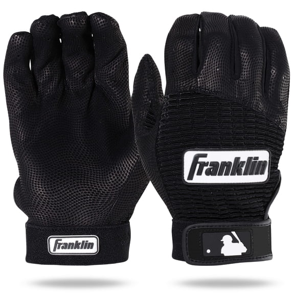 Franklin Sports MLB Pro Classic Batting Gloves, Black, Adult Small
