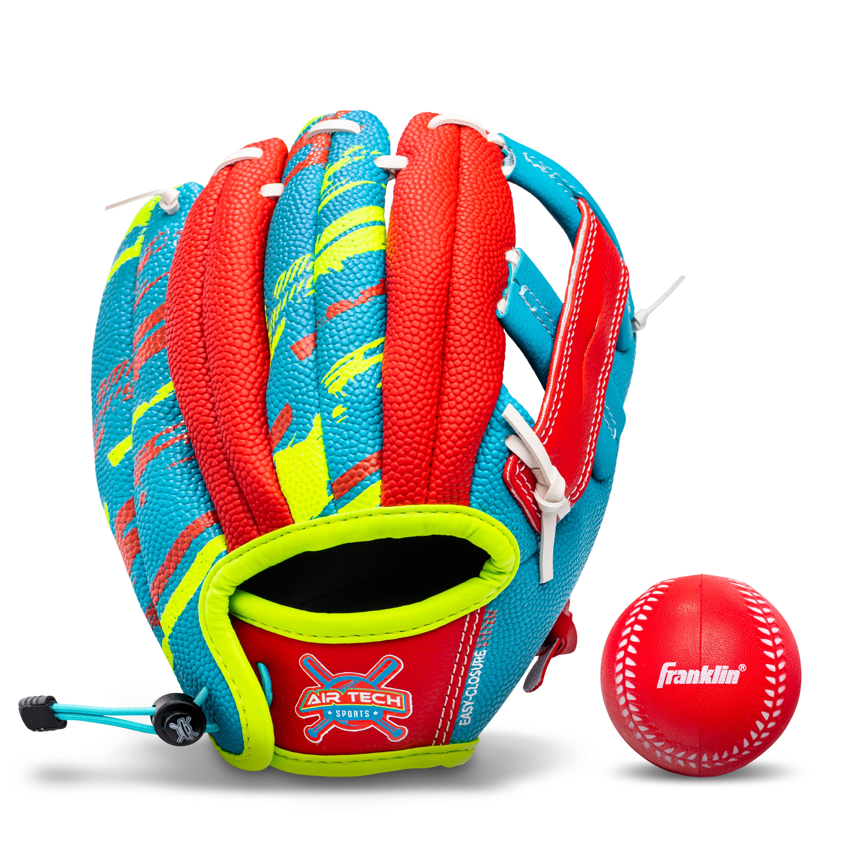 Franklin Sports Air Tech Baseball Glove and Mitts with Ball, Tee ball, Soft Air Tech Foam, Multi-color Franklin Sports Air Tech Baseball Glove and Mitts with Ball, Tee ball, Soft Air Tech Foam, Multi-color