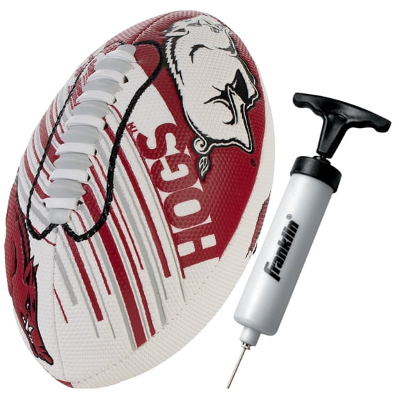 NCAA Arkansas Razorbacks Youth Mini Football - 8.5" Football- SPACELACE Easy Grip Texture- Perfect for Kids !