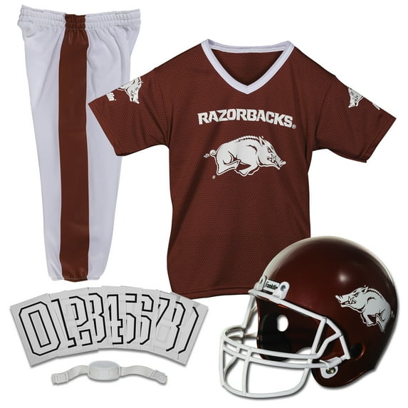 Franklin Sports Arkansas Razorbacks Kids College Football Uniform Set - Youth NCAA Uniform Set - Includes Jersey, Helmet, Pants - Youth Medium