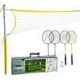thumbnail image 1 of Franklin Sports Badminton Net Family Set - Includes 4 Steel Rackets, 2 Birdies, Adjustable Net and Stakes - Backyard or Beach Badminton Set - Easy Net Setup, 1 of 7