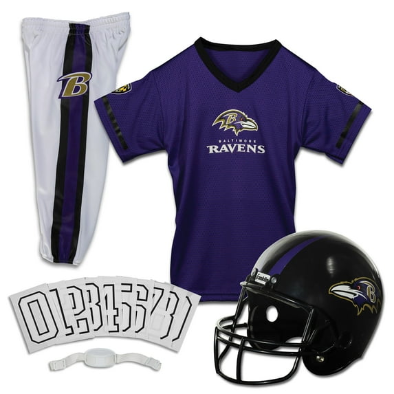 Franklin Sports Baltimore Ravens Kids NFL Uniform Set - Youth NFL Team Jersey, Helmet, Pants + Apparel Costume - Official NFL Gear -Youth Large