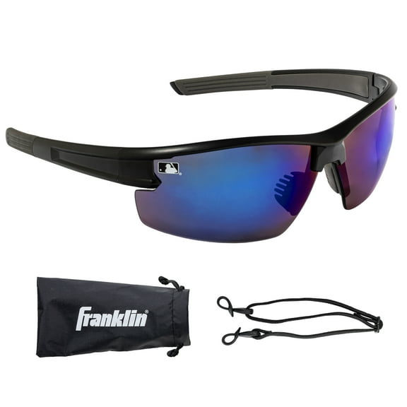 Franklin Sports Baseball Sunglasses - Youth + Adult Baseball + Softball Glasses - Black