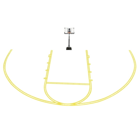 Franklin Sports Basketball Court Marking Kit - Easy to Use Outdoor Basketball Court Stencil for Concrete + Driveway Courts - High School Regulation Court Marking Kit - No Paint Included