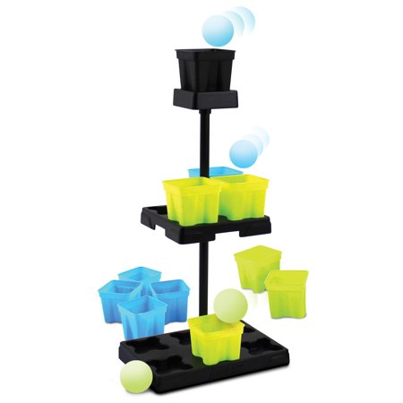 Franklin Sports Battle Buckets King's Tower Pong Game - Fast Paced Four Player Ping Pong Game - Fun for Kids and Families - It’s a Game of Skill, Strategy, Change and Its Addictive!