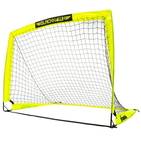 Franklin Sports Blackhawk Soccer Goal - Pop Up Nets - Foldable Indoor + Outdoor - 4' x 3' - Yellow