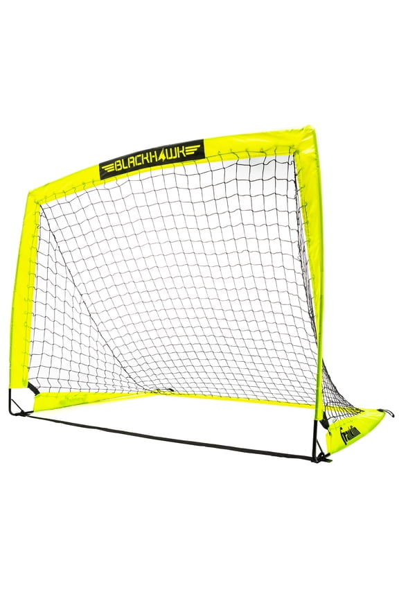 Blackhawk Soccer Goal - Pop up - Indoor + Outdoor - Adult + Kids - 4' x 3' - Yellow