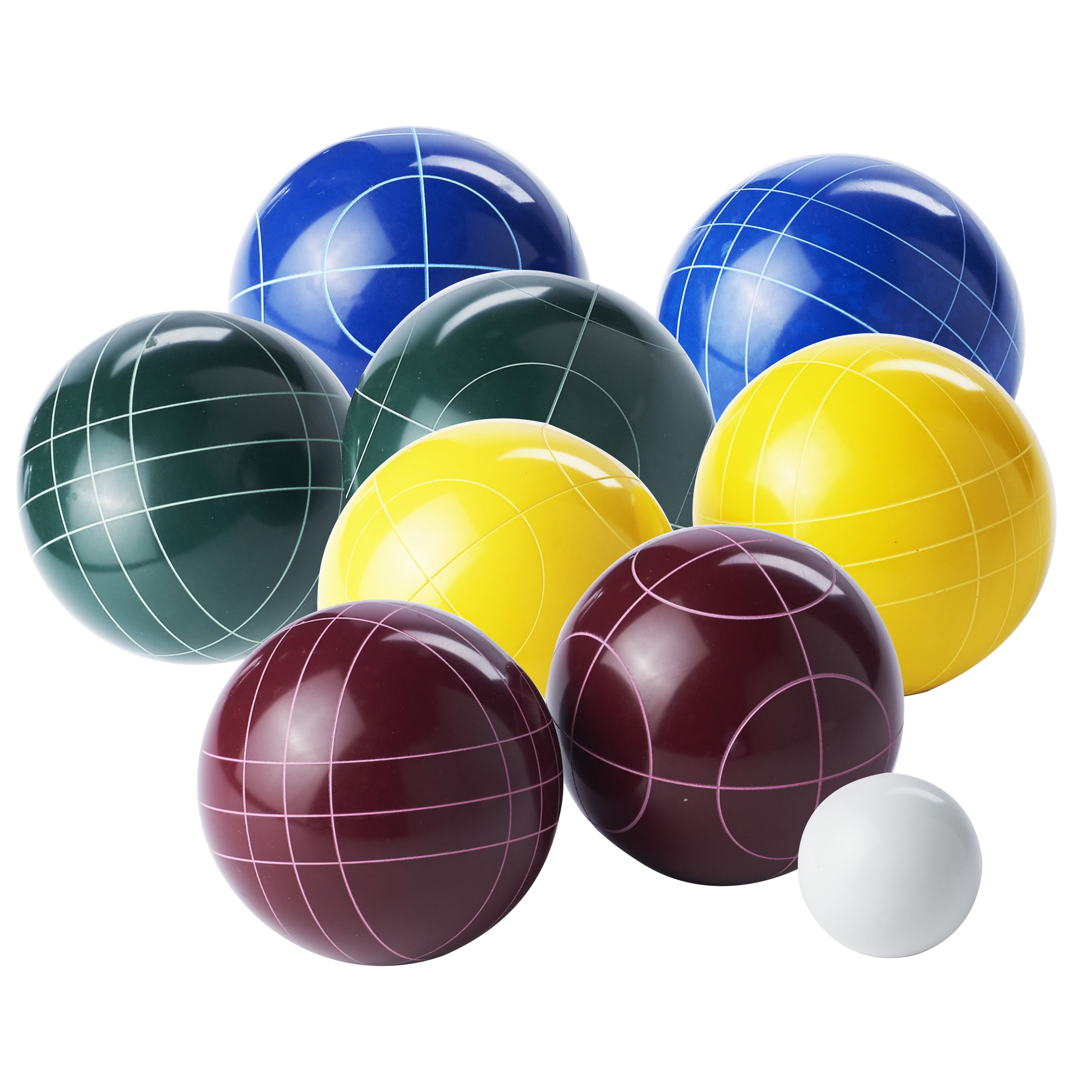 Bocce Deluxe Ball Set - 8 Lightweight Resin 90mm Balls & Carrying Case -  Classic Indoor & Outdoor Lawn Games - Sports Equipment for Beach, Backyard,  