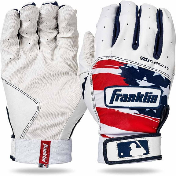 Franklin Sports Classic XT Batting Gloves, Pair, USA, Youth Large