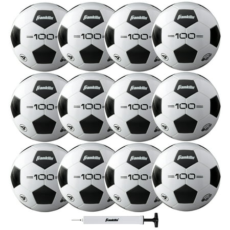 Franklin Sports Competition 100 12 Ball Pack with Pump - Deflated - Size 4