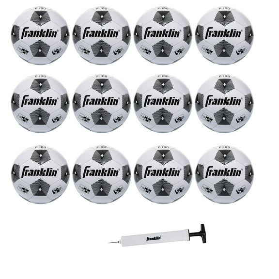 Franklin Sports Competition 100 12 Ball Pack with Pump - Deflated - Size 5