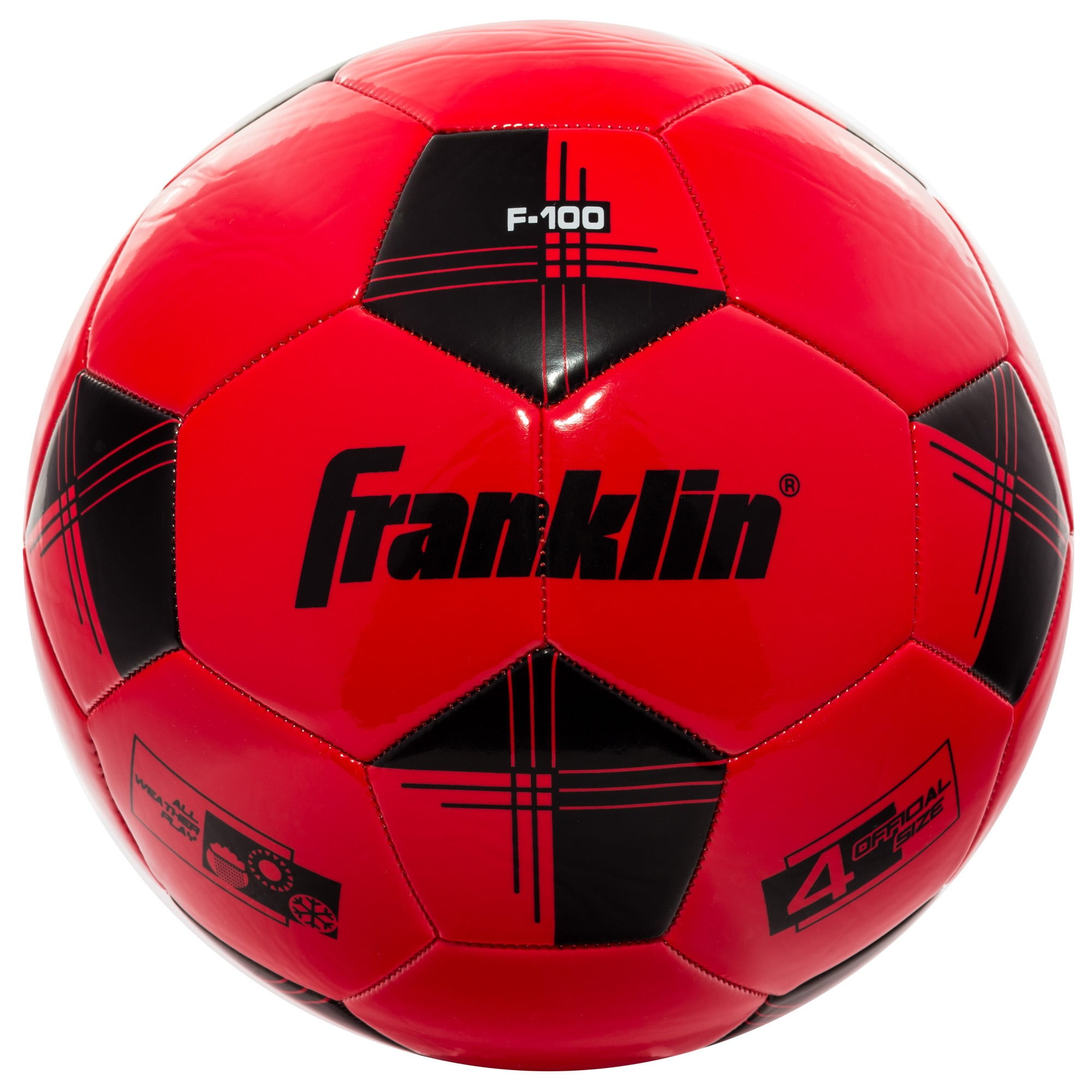 Franklin Sports Competition 100 Size 4 Soccer Ball - Red/Black