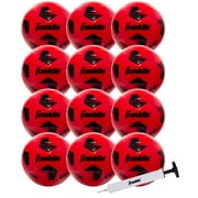 Franklin Sports Competition 100 Soccer Balls - 12 pack Deflated with Pump - Red/Black - Size 4