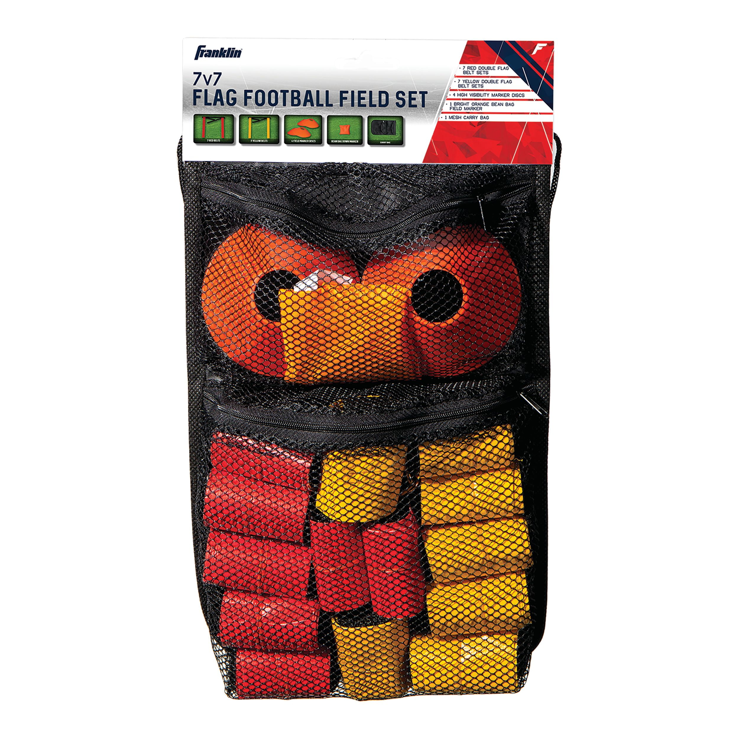 Franklin Sports Complete 7 Person Flag Football Set with Carry Bag