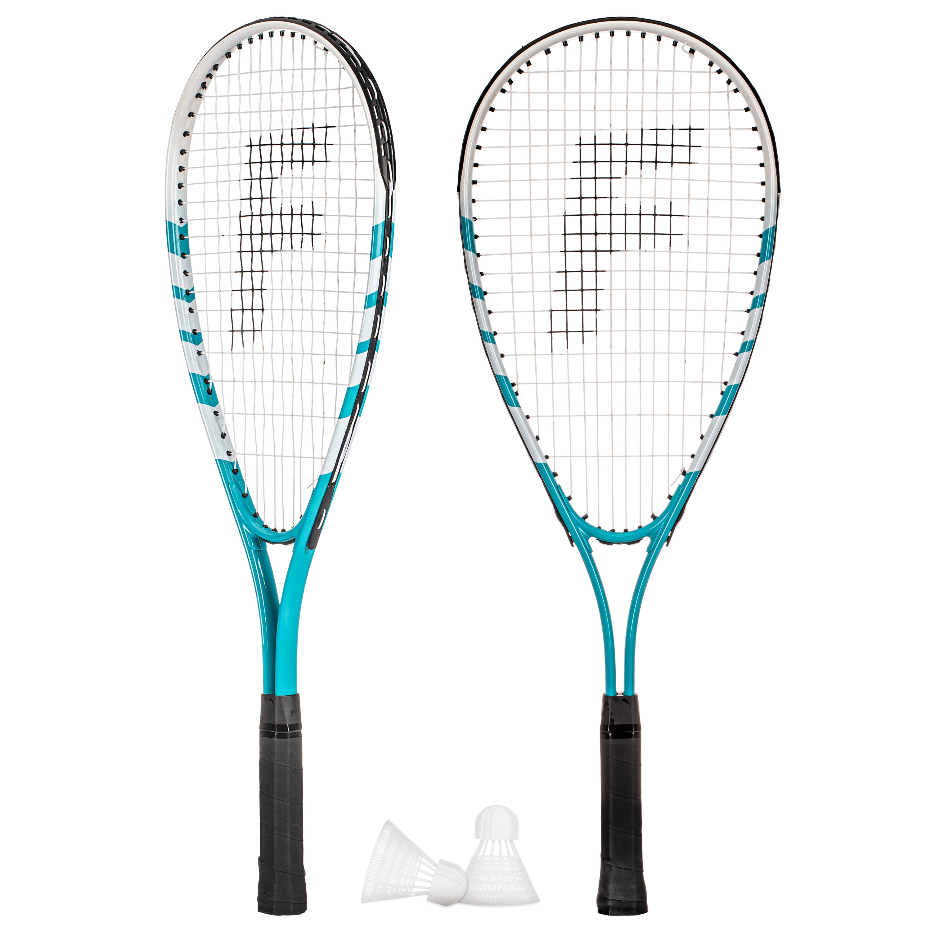 Franklin Sports Crossminton Rackets + Birdies Set - 2 Player Speed Badminton Rackets + Birdies - Fun Backyard + Beach Speed Badminton Game Set - Recreational