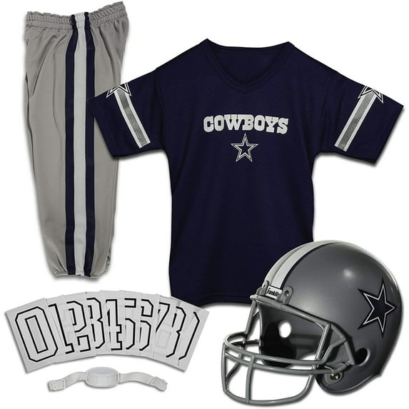 Franklin Sports Dallas Cowboys Kids NFL Uniform Set - Youth NFL Team Jersey, Helmet, Pants + Apparel Costume - Official NFL Gear -Youth Medium
